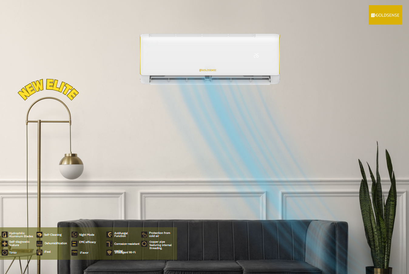Aparat aer conditionat Goldsense New Elite, 12 000 BTU