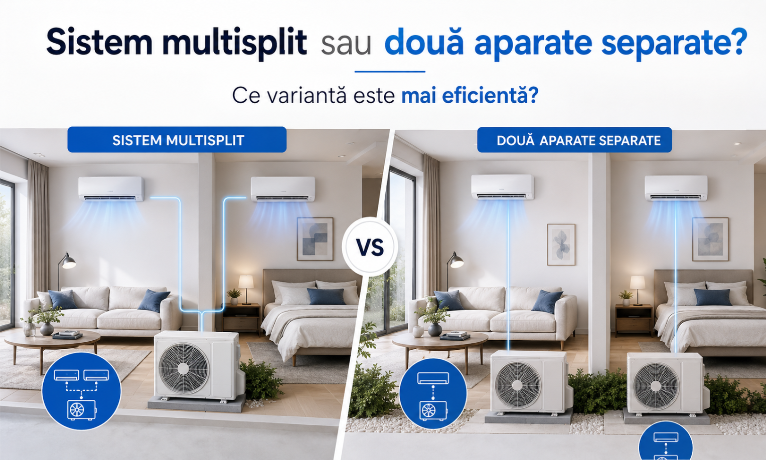 Sistem multisplit sau două aparate separate – ce variantă este mai eficientă?