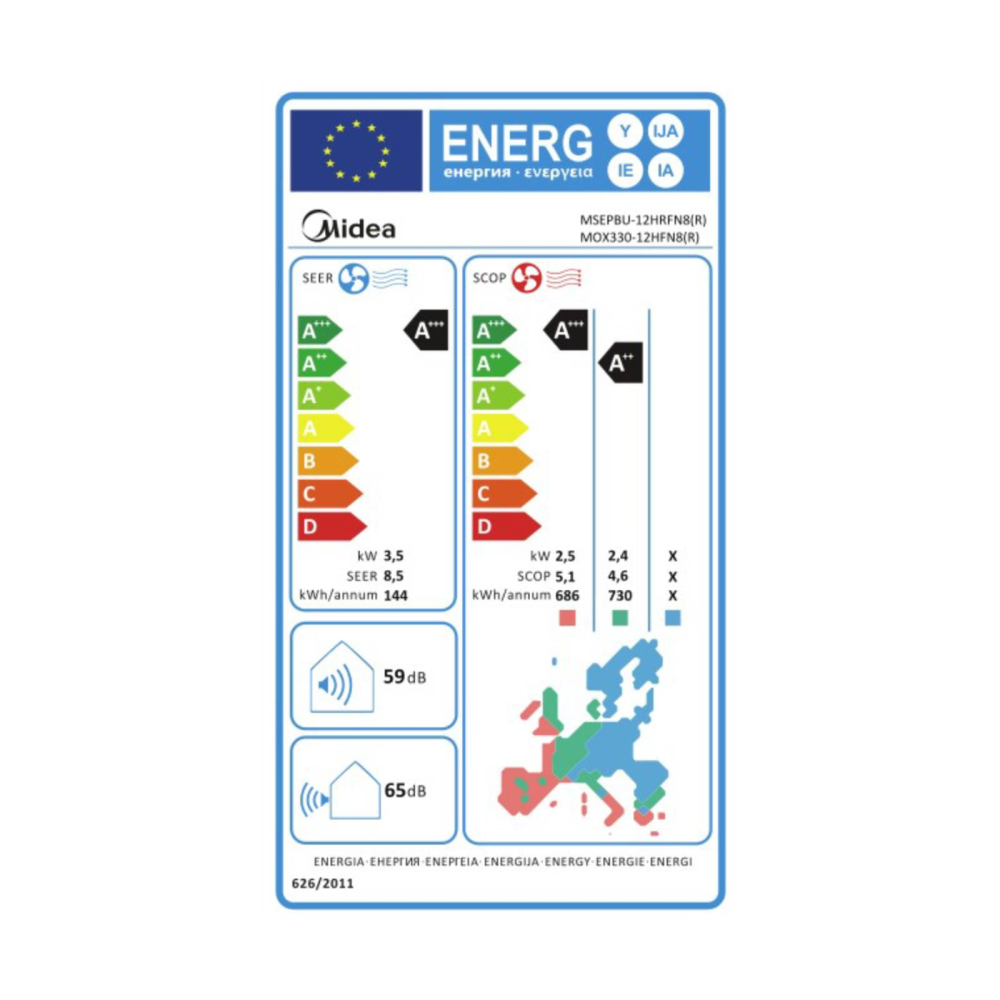 Aparat de aer conditionat Midea All Easy Pro Nordic MSEPBU-12HRFN8 / MOX230-12HFN8 12000 BTU - Sun Power Clima [7]