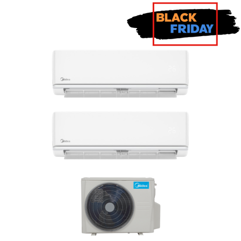 Aer conditionat multi-split - Aer Conditionat Multisplit Midea cu doua unitati interne 12000 BTU SI 9000 BTU - Sun Power Clima