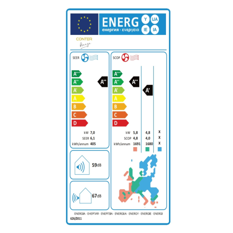Aer condiționat Conter Breeze 24000 BTU Inverter | 60-70 m² | Sun Power Clima [4]