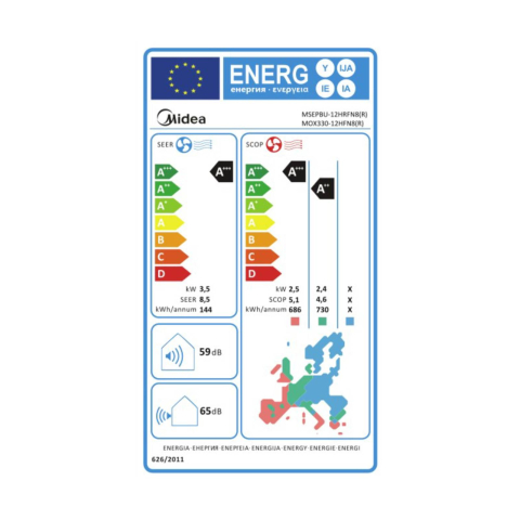 Aparat de aer conditionat Midea All Easy Pro Nordic MSEPBU-12HRFN8 / MOX230-12HFN8 12000 BTU - Sun Power Clima [6]