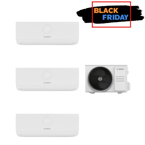 Aer conditionat multi-split - Aparat de aer conditionat multisplit Bosch cu doua unitati interne Climate 3000i 9000 BTU si una de 12000 BTU - Sun Power Clima