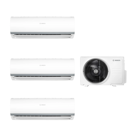 Aer conditionat multi-split - Aparat de aer conditionat multisplit Bosch cu doua unitati interne Climate 2000 9000 BTU si una de 12000 BTU - Sun Power Clima