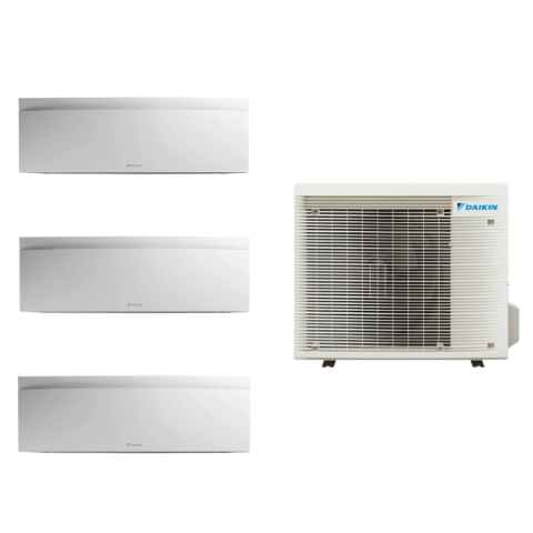 Aer conditionat Daikin multi-split - 3 camere - Aparat de aer conditionat multisplit Daikin Bluevolution cu doua unitati interne Emura 7000 si una de 12000 BTU White - Sun Power Clima