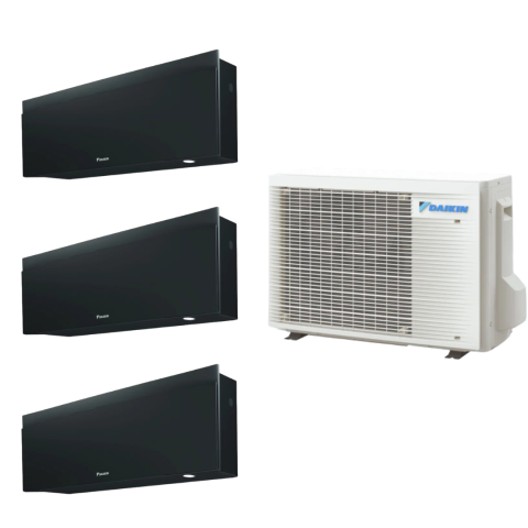 Aer conditionat Daikin multi-split - 3 camere - Aparat de aer conditionat multisplit Daikin Bluevolution cu doua unitati interne Emura 9000 si una de 12000 BTU Black - Sun Power Clima
