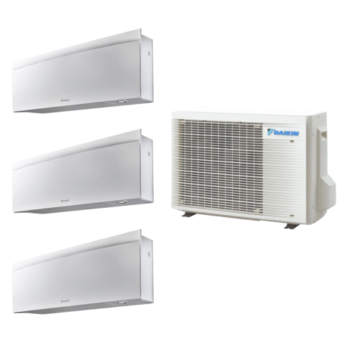 Aer conditionat Daikin multi-split - 3 camere - Aparat de aer conditionat multisplit Daikin Bluevolution cu doua unitati interne Emura 9000 si una de 12000 BTU White - Sun Power Clima