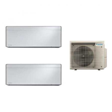 Aer conditionat multi-split - Aparat de aer conditionat multisplit Daikin Bluevolution cu doua unitati interne Stylish 7000 si 9000 BTU Silver - Sun Power Clima