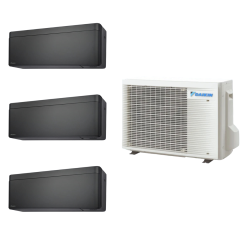 Aer conditionat Daikin multi-split - 3 camere - Aparat de aer conditionat multisplit Daikin Bluevolution cu doua unitati interne Stylish 7000 si una de 12000 BTU Black - Sun Power Clima