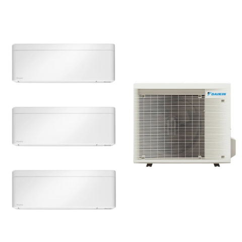 Aer conditionat Daikin multi-split - 3 camere - Aparat de aer conditionat multisplit Daikin Bluevolution cu doua unitati interne Stylish 7000 si una de 12000 BTU White - Sun Power Clima