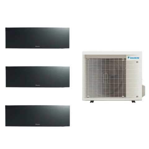 Aer conditionat Daikin multi-split - 3 camere - Aparat de aer conditionat multisplit Daikin Bluevolution cu doua unitati interne Emura 7000 si una de 12000 BTU Black - Sun Power Clima