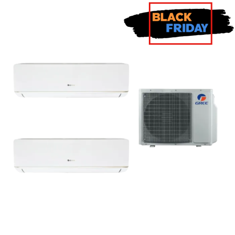 Aer conditionat multi-split - Aparat de aer conditionat multisplit Gree cu doua unitati interne Bora A5 12000 BTU, unitatea externa 24000 BTU - Sun Power Clima