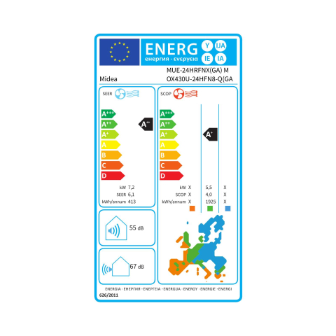 Aparat aer condiționat plafon-podea Midea 24000 BTU Inverter | Sun Power Clima [4]