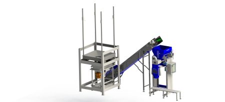 Accesorii linii productie peleti - granule - Linie semi-automată pentru însăcuire peleți PKG-1000