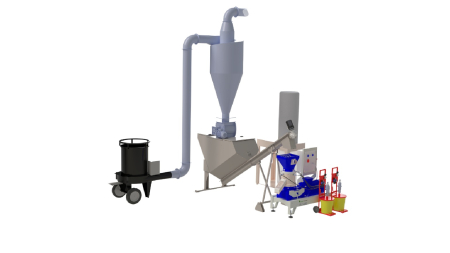 LINII PRODUCTIE PELETI - Linie supercompactă de producție peleți, granule – Configurație FS400