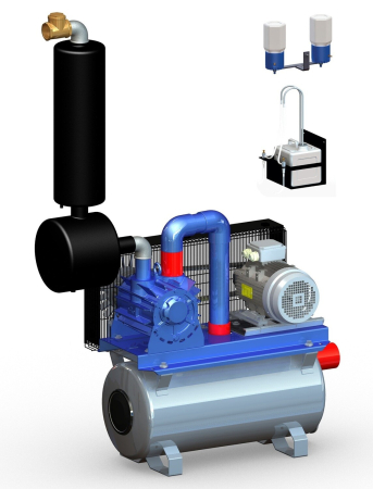 DOTĂRI FERME ZOOTEHNICE - Pompa vacuum G.P.V.2200 pe suport, completă