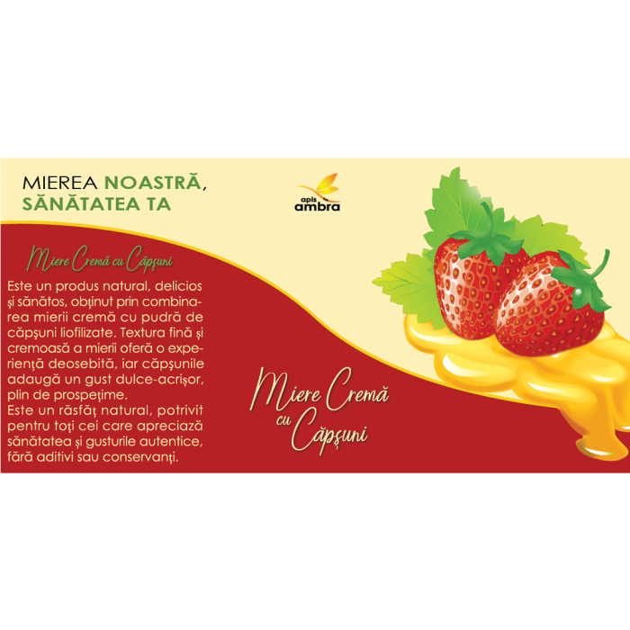 Miere Cremă cu Căpșuni Apis Ambra - 100% Naturală [2]