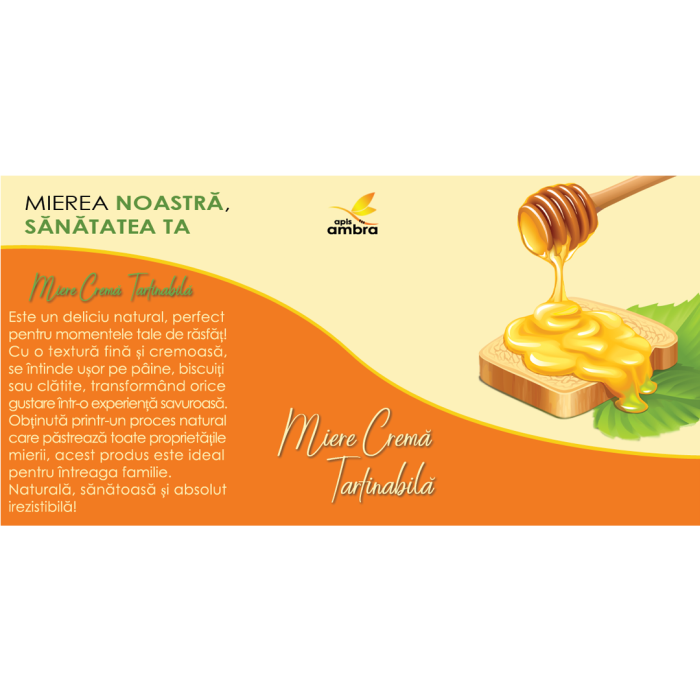 Miere crema tartinabila Apis Ambra - 100% Naturală [2]