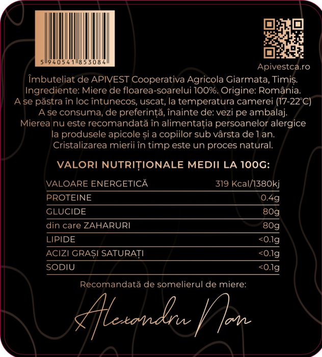 Miere de Floarea-Soarelui Apivest 670g [3]