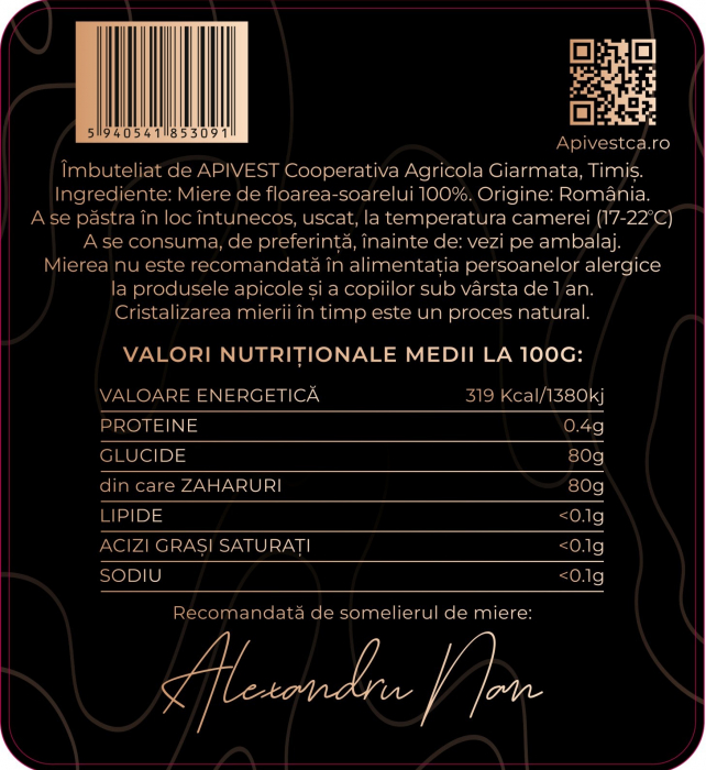 Miere de Floarea-Soarelui Apivest 900g [3]