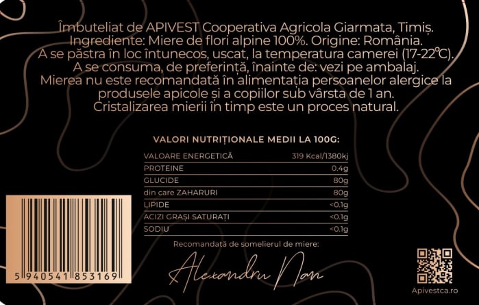 Miere de Flori Alpine Apivest 270g [3]