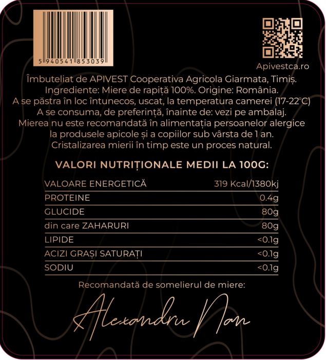 Miere de Rapiță Apivest 670g [3]