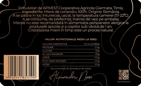 Miere de Coriandru Apivest 270g [2]