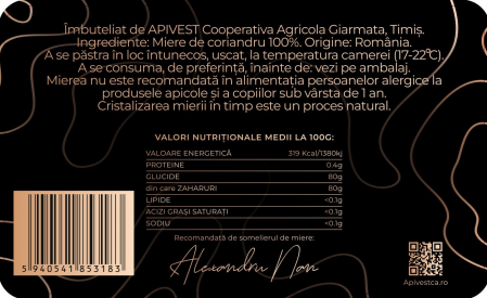 Miere de Coriandru Apivest 450g [2]