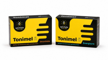 Lăptișor de matcă - Pachet IMUNOVITAL Tonimel IMUNITATE 20 fiole si Tonimel Energizare 2 fiole