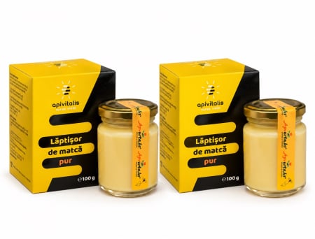 OFERTE SPECIALE - Pachet Laptisor de matca PUR 100g plus 100g  GRATIS Api Vitalis