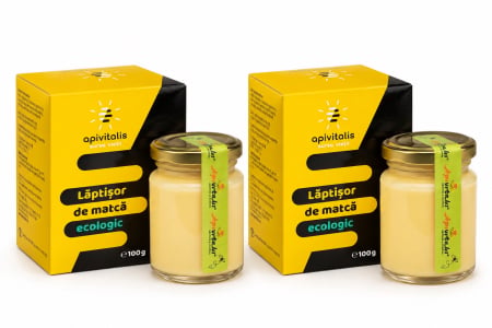 OFERTE SPECIALE - Pachet Laptisor de matca PUR ECO 100g plus 100 g GRATIS Api Vitalis