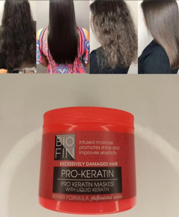 Masca de Par Profesionala Pro-Keratin pentru Par Deteriorat, BIOFIN – 500 ml [2]