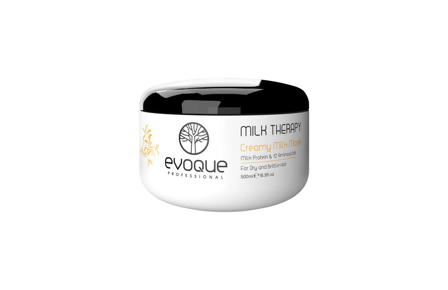 Masca Profesionala de Par EVOQUE Milk Therapy Deep Treatment, 500 ml ,   Cu 12 Aminoacizi din Proteine din Lapte, Fara Parabeni si Sulfati, Reparare si Hidratare Intensa