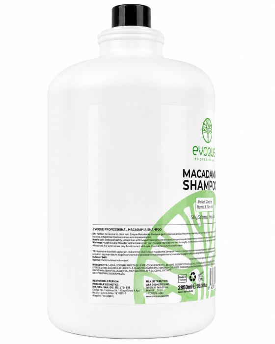 Șampon Profesional EVOQUE Macadamia 2850 ml – Hidratare, Netezire și Strălucire pentru Păr Normal, Gros și Creț [2]