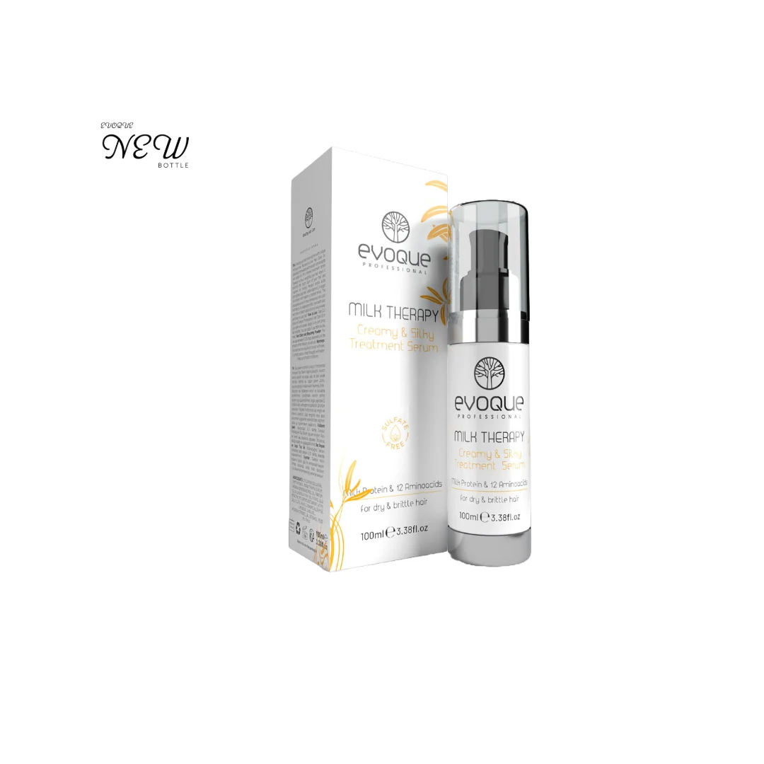 Serum Profesional Lichid pentru Par, EVOQUE Milk Therapy Silky Serum ,   Hidratare Intensa, Luciu si Elasticitate, Fara Sulfati si Parabeni