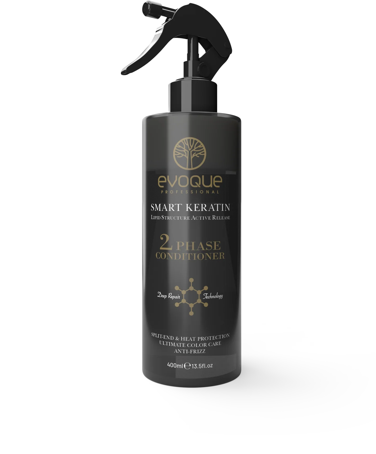 Spray Leave-in Profesional EVOQUE Smart Keratin, 400 ml ,   Balsam Fara Clatire cu Keratina, Ulei de Argan si Macadamia, Anti-Frizz, Protectie UV