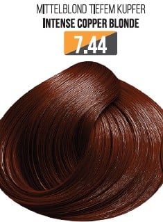 Vopsea Profesionala Fara Amoniac EVOQUE USA, Nuanta 7.44 INTENSE COPPER BLONDE ,   Cu Ulei de Argan si 12 Aminoacizi, 100 ml - Evoque