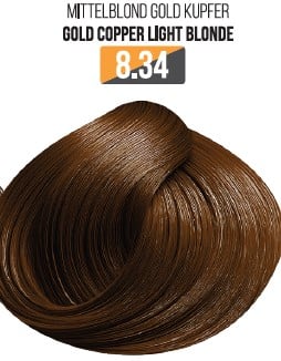 Vopsea Profesionala Fara Amoniac EVOQUE USA, Nuanta 8.34 GOLD COPPER LIGHT BLONDE ,   Cu Ulei de Argan si 12 Aminoacizi, 100 ml - Evoque
