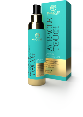 Fixativ si Spuma - Balsam leave-in anti-frizz cu efect de par din sticla Evoque Professional Miracle Touch 150 ml