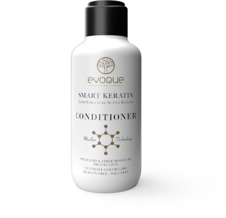 Cu Keratina - Balsam profesional Smart Keratin Travel Size EVOQUE USA, 100 ml – Reparare si netezire pentru par degradat, frizat sau tratat chimic – Evoque