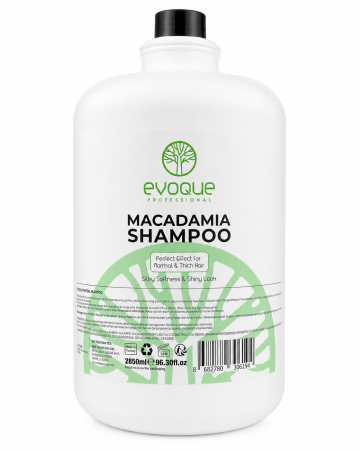 Ingrijire Par - Șampon Profesional EVOQUE Macadamia 2850 ml – Hidratare, Netezire și Strălucire pentru Păr Normal, Gros și Creț