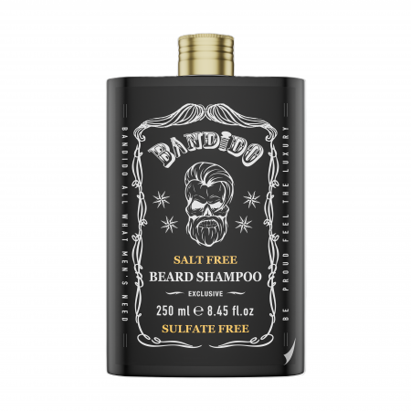 Banner Barbati - Sampon Profesional, pentru Barba si Mustata, Salt Free Bandido, 250 ML