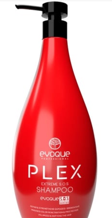 Tratamente - Sampon profesional Plex Extreme SOS EVOQUE USA, 380 ml – Reparare intensa pentru par foarte procesat, degradat sau decolorat – Evoque
