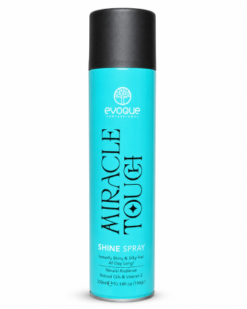 Styling Par - Spray pentru luciu păr Evoque Professional Miracle Touch Shine Spray, 300 ml, cu Vitamina E și uleiuri naturale, efect glossy, păr mătăsos și strălucitor