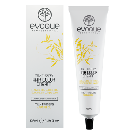 Vopsea Profesionala Cu Amoniac Redus EVOQUE Milk Therapy, Nuanta 7.66 Intense Red Blonde – Cu Tehnologie Lipid Micro Emulsion, 100 ml - Evoque [1]