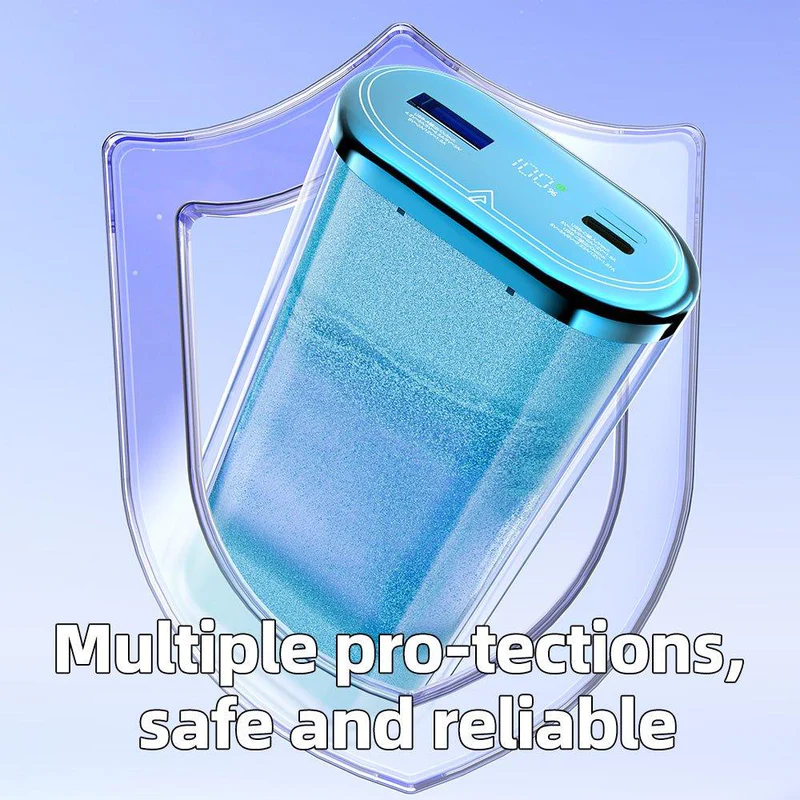 Acefast Sparkling Series stylish fluorescent power bank 10000mAh 22.5W USB-A / USB-C PD QC blue (M3-10000) [4]