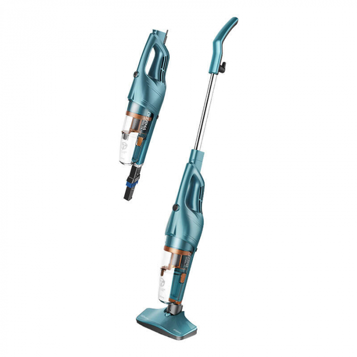 Aspirator vertical 2-în-1 Deerma DX900 – 600W, 17.000 Pa, Filtru HEPA, Silențios, Turcoaz [3]