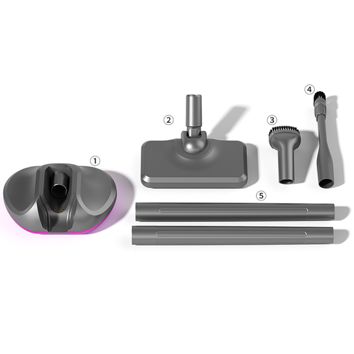 Aspirator vertical portabil 4 în 1 gri cu perie pentru acarieni și saltele [8]