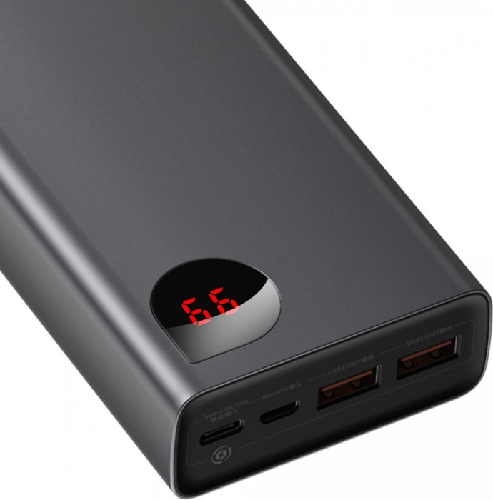 Baseus Adaman powerbank 2x USB / 1x USB Type C / 1x micro USB 20000mAh 65W Quick Charge 4.0 Power Delivery black (PPIMDA-D01) [4]