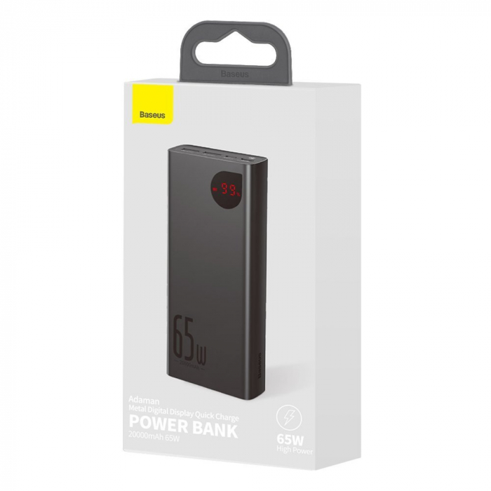 Baseus Adaman powerbank 2x USB / 1x USB Type C / 1x micro USB 20000mAh 65W Quick Charge 4.0 Power Delivery black (PPIMDA-D01) [6]
